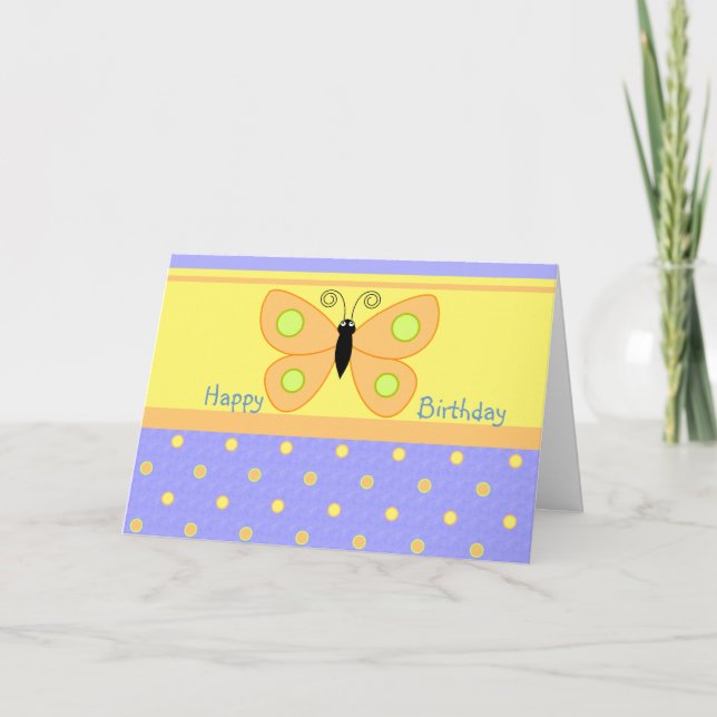 Tarjetas de mariposa Feliz Cumpleaños (Anverso)