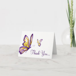 Tarjetas de mariposa | Morado acuarela Gracias Not