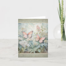 Tarjetas de Mariposas en el Jardín con Estilo Vint