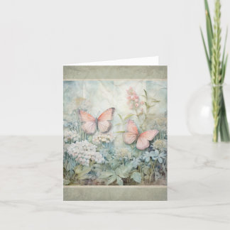 Tarjetas de Mariposas en el Jardín con Estilo Vint
