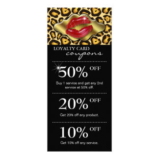 Tarjetas de marketing de salón Leopardo Red Glossy