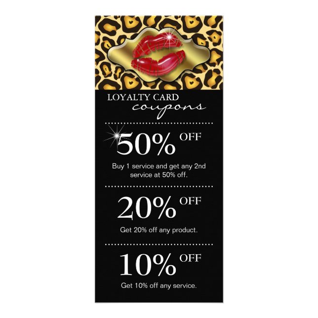 Tarjetas de marketing de salón Leopardo Red Glossy (Frente)