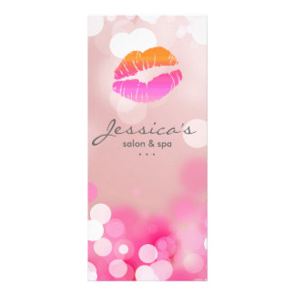 Tarjetas de marketing de salón maquillando labios