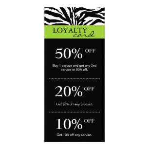 Tarjetas de marketing de salón negro verde cebra 