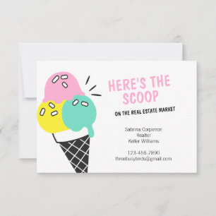 Tarjetas de marketing de Summer Ice Cream Realtor