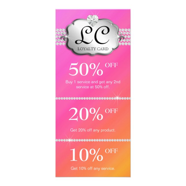 Tarjetas de marketing para joyas Naranja rosa (Frente)