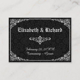 Tarjetas de matrimonio Black Gothic Victorian Dama