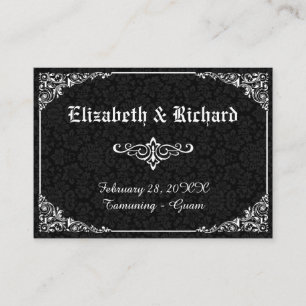 Tarjetas de matrimonio Black Gothic Victorian Dama