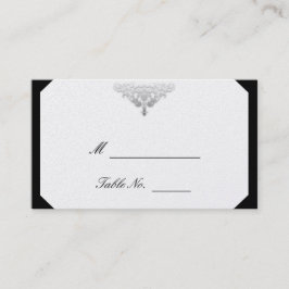 Tarjetas de matrimonio blanco negro y plateado Dam