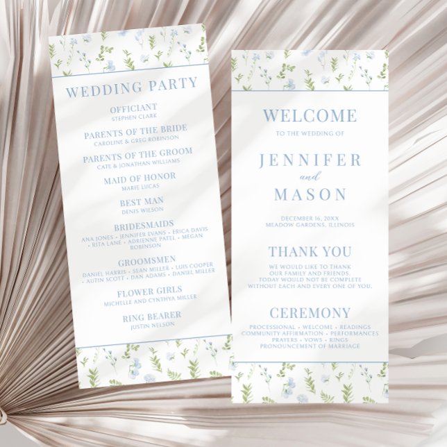 Tarjetas de matrimonio con flores de primavera azu (Subido por el creador)