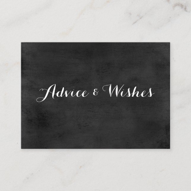 Tarjetas de matrimonio consejos y deseos | Tablero (Anverso)