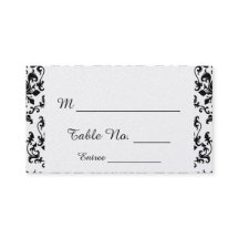 Tarjetas de matrimonio Damask en blanco y negro