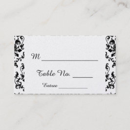 Tarjetas de matrimonio Damask en blanco y negro