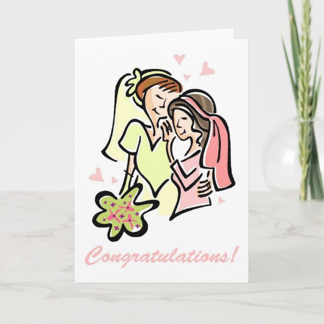 Tarjetas de matrimonio gay para lesbianas - en bla (Anverso)