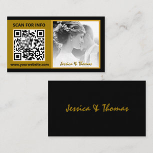 Tarjetas de matrimonio modernas, código QR, foto, 
