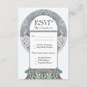 Tarjetas de matrimonio RSVP de estilo Art Nouveau