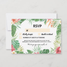 Tarjetas de matrimonio RSVP Tropical invitan a flo