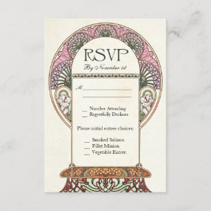 Tarjetas de matrimonio RSVP Vintage coloridas