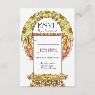 Tarjetas de matrimonio RSVP Vintage coloridas
