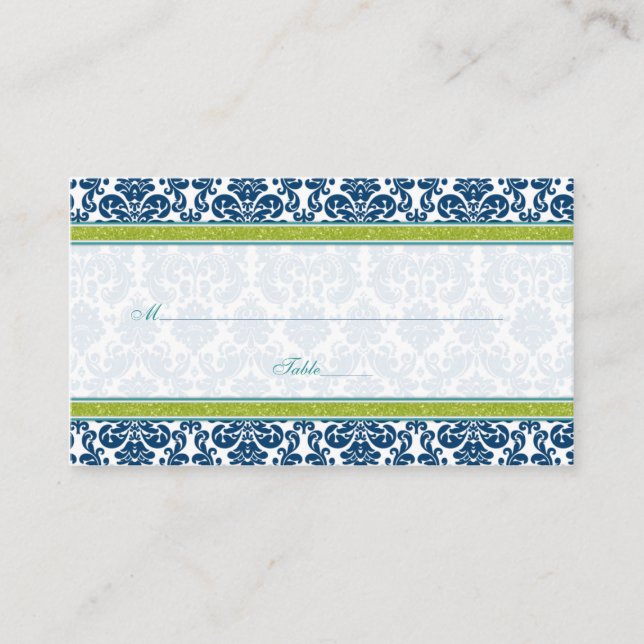 Tarjetas de matrimonio Verde azulado verde azul ma (Anverso)