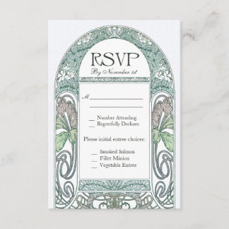 Tarjetas de matrimonio Vintage Floral RSVP IV