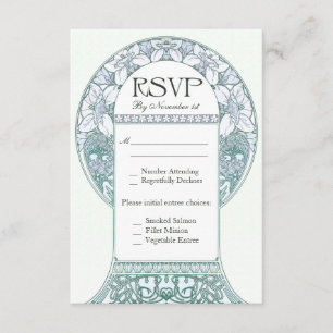 Tarjetas de matrimonio Vintage Floral RSVP V (v.3)