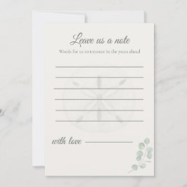 Tarjetas de Mensaje de Boda de Dólar de Arena |