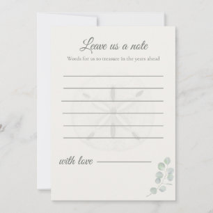 Tarjetas de Mensaje de Boda de Dólar de Arena  