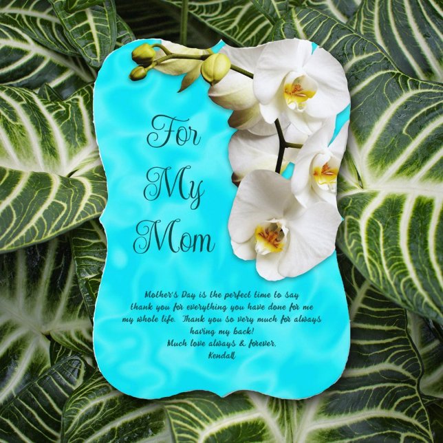 Tarjetas de mensaje de Día de la Madre Aqua Orchid (Subido por el creador)