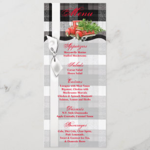 Tarjetas de menú 4x9.25 Navidades de camiones XMAS