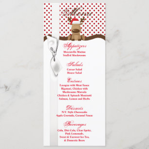 Tarjetas de menú 4x9.25 Navidades de renos XMAS Po