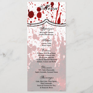 Tarjetas de menú 4x9.25 Placa de sangre Vampiro gó