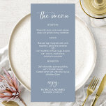 Tarjetas de menú Boda 4x9 caligrafía minimalista<br><div class="desc">Una elegante carta de bodas caligráficos para el plato. Fácil de personalizar con tus detalles. PERSONALIZACIÓN: Si necesita personalización del diseño,  póngase en contacto conmigo por chat; si necesita información sobre su pedido,  opciones de envío,  etc.,  póngase en contacto directamente con el soporte técnico de Zazzle.</div>