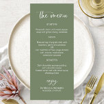Tarjetas de menú Boda 4x9 caligrafía minimalista<br><div class="desc">Una elegante carta de bodas caligráficos para el plato. Fácil de personalizar con tus detalles. PERSONALIZACIÓN: Si necesita personalización del diseño,  póngase en contacto conmigo por chat; si necesita información sobre su pedido,  opciones de envío,  etc.,  póngase en contacto directamente con el soporte técnico de Zazzle.</div>