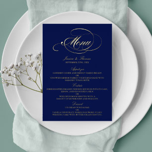 Tarjetas de menú Boda a presión de Relieve metaliz
