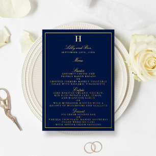 Tarjetas de menú Boda a presión de Relieve metaliz