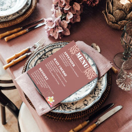 Tarjetas de menú Boda de diseño personalizado mode