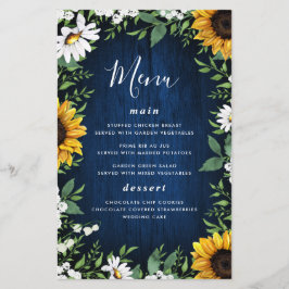 Tarjetas de menú Boda de mariscos rústicos de gira