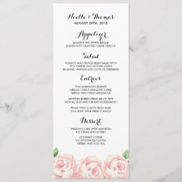 Tarjetas de menú Boda de Rosas de época