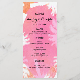 Tarjetas de menú Boda de verano tropical