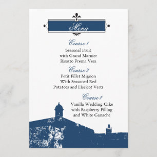 Tarjetas de menú boda del Castillo de San Cristóba