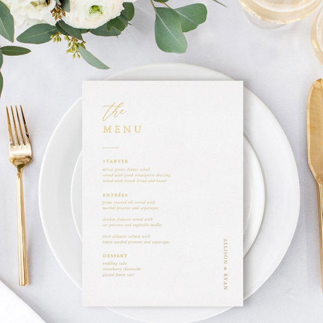 Tarjetas de menú Boda elegantes de 5 x 7" para Rel (Subido por el creador)