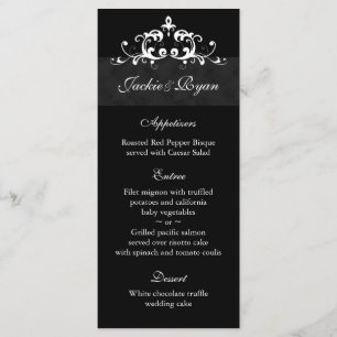 Tarjetas de menú boda Embellecimientos formales de
