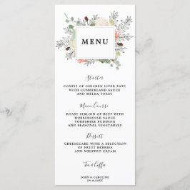 tarjetas de menú boda floral botánica