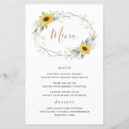 Tarjetas de menú Boda geométrico elegante de giras