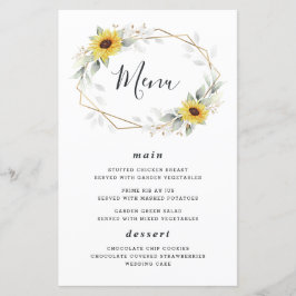 Tarjetas de menú Boda geométrico elegante de giras