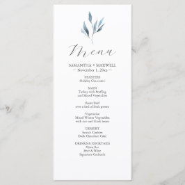 Tarjetas de menú boda Hojas botánicas acuáticas