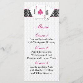 Tarjetas de menú boda Las vegas