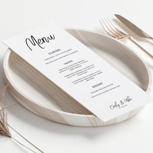 Tarjetas de menú Boda Minimalista moderno (Subido por el creador)