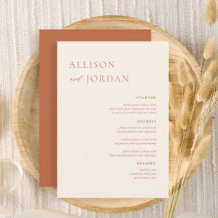 Tarjetas de menú Boda simple Desert Boho